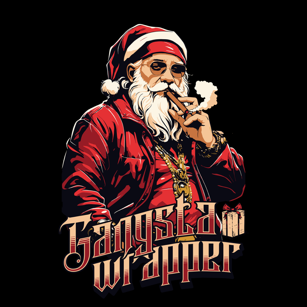 Gangsta Wrapper Christmas Muscle Tee - Funny Holiday Workout Tank For Women
